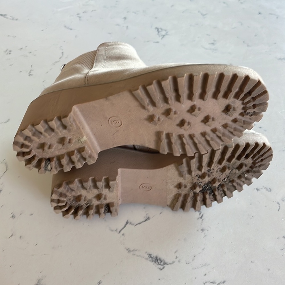 Tan Ankle Boots With Memory Foam Platform - image 4